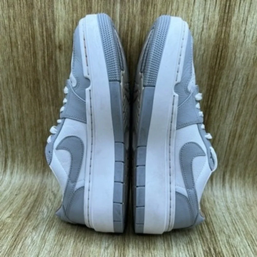 Nike Jordan 1 Elevate Low Women's Size 8 White Wolf Grey‎ Platform Sneakers